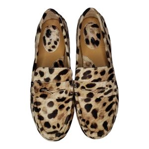 BØC Jamie Natural Print Leopard Vegan Textile Animal Preppy Loafer Size 8